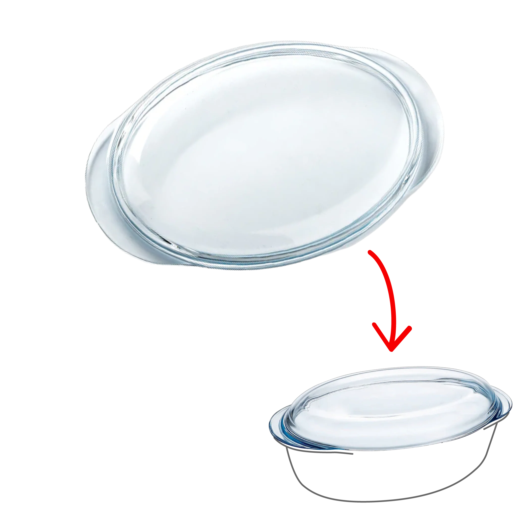 Couvercle rechange - cocotte ovale en verre grand format - Image 7
