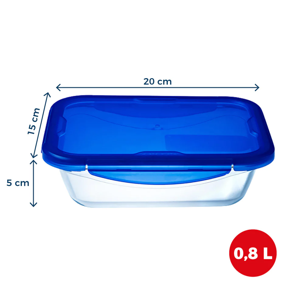 Cook&Go - Boîte de conservation rectangulaire en verre hermétique compatible air fryer - Image 2