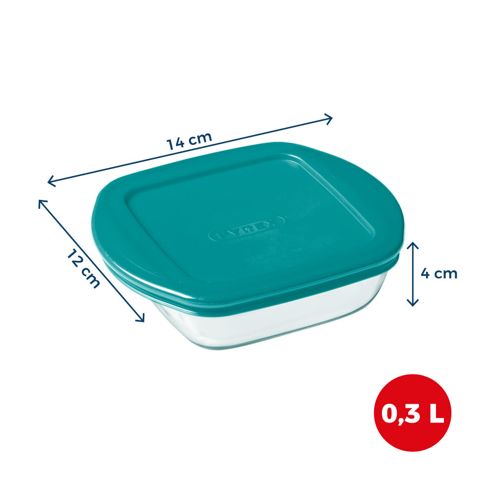 Cook & Store - Plat carré en verre avec couvercle bleu canard compatible "air fryer" (friteuse à air chaud) - Image 12