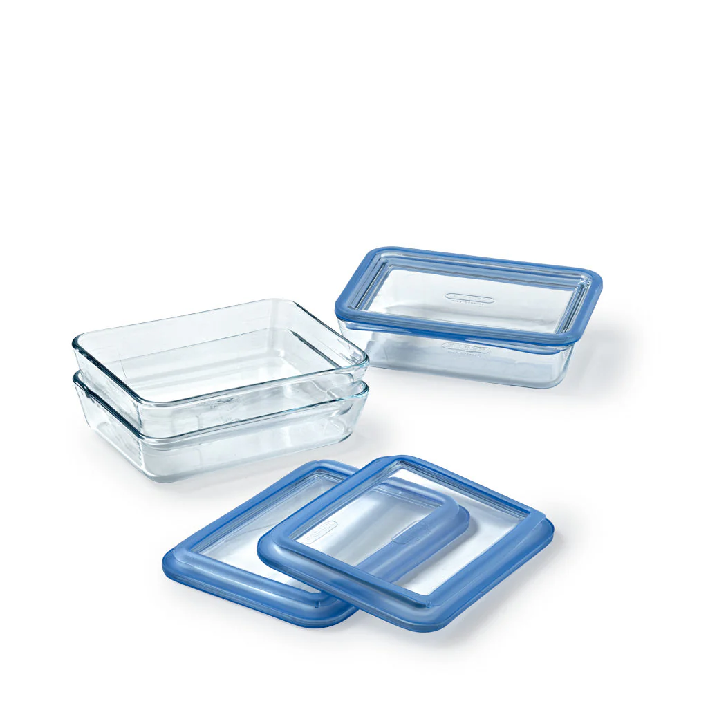 Zero Plastic - Lot de 3 Boites de conservation avec couvercle en verre rectangulaire - Image 10