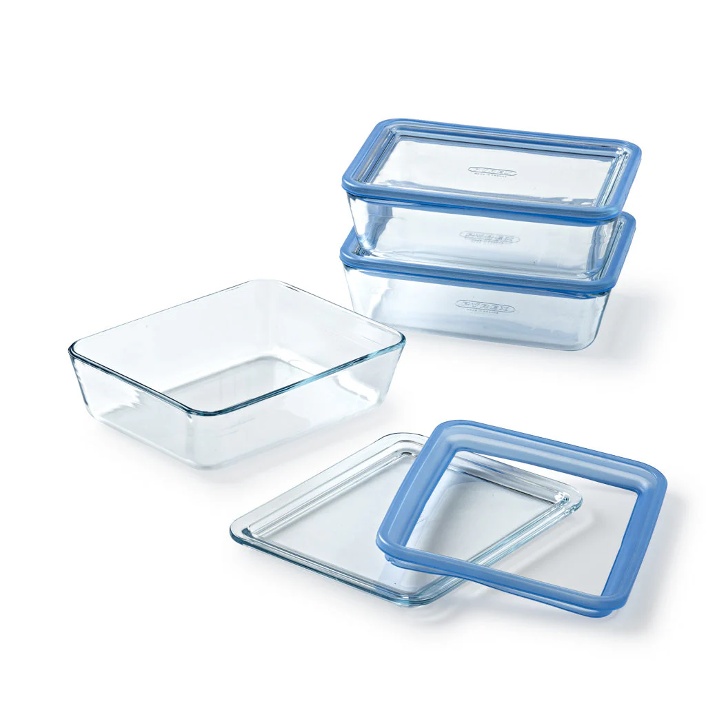 Zero Plastic - Lot de 3 Boites de conservation avec couvercle en verre rectangulaire - Image 11