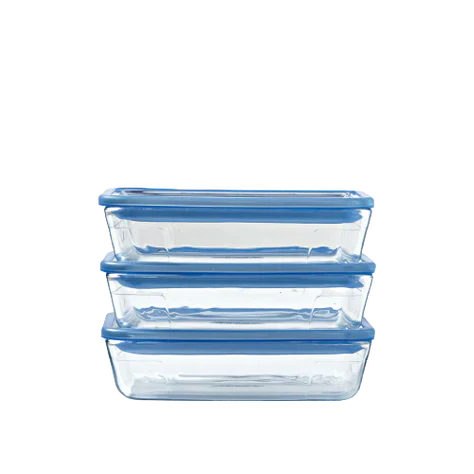 Zero Plastic - Lot de 3 Boites de conservation avec couvercle en verre rectangulaire - Image 12