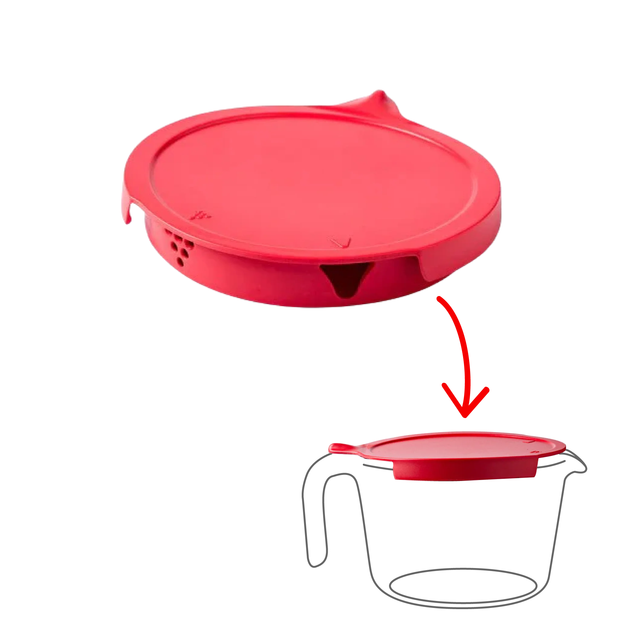 Broc mesureur 1L - Couvercle de rechange rouge