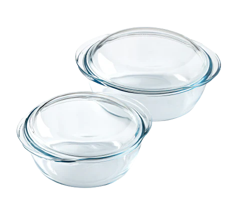 Lot de 2 cocottes rondes en verre - Image 5