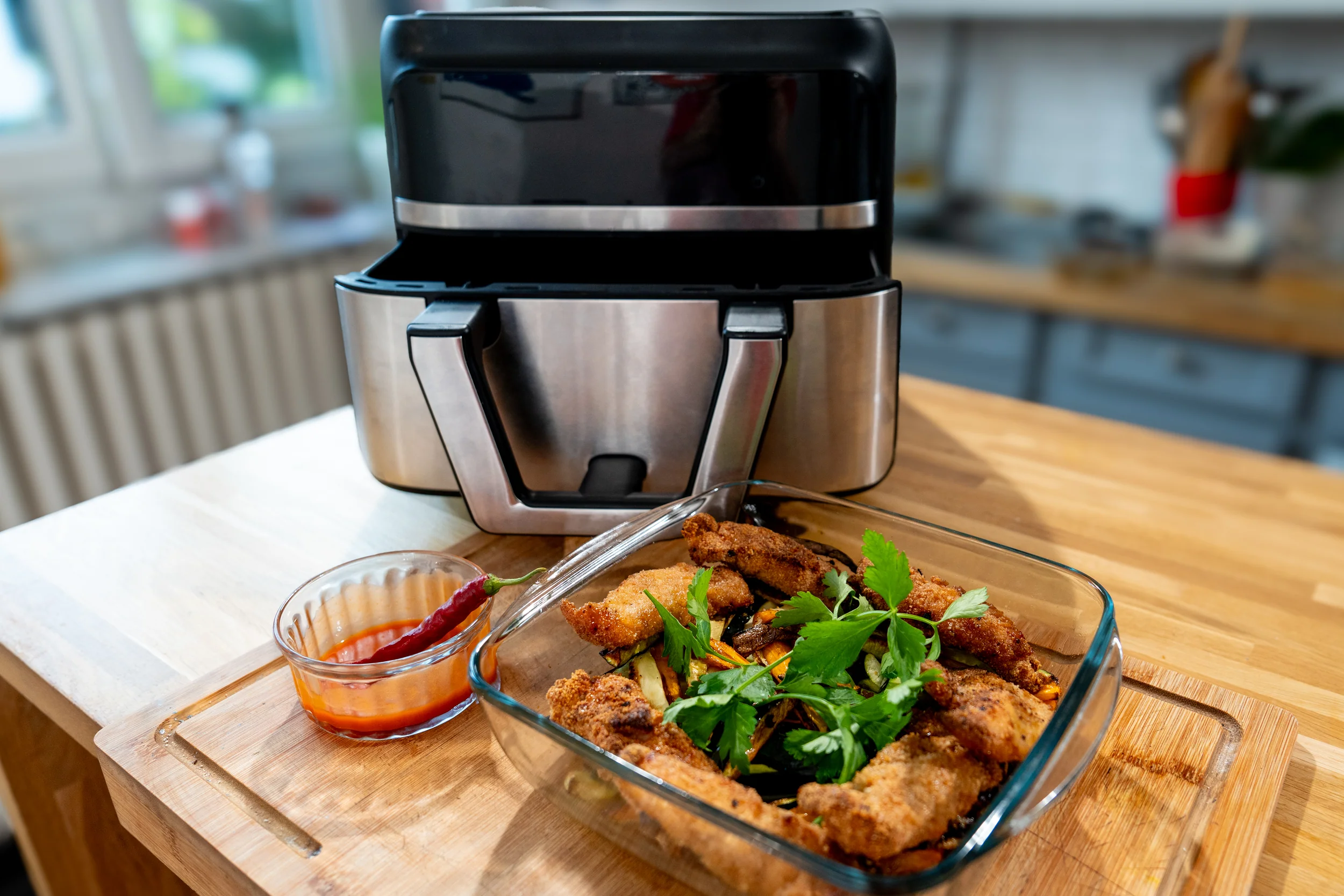 Plat en verre rectangulaire - Compatible "air fryer" (friteuse à air chaud) - Image 3