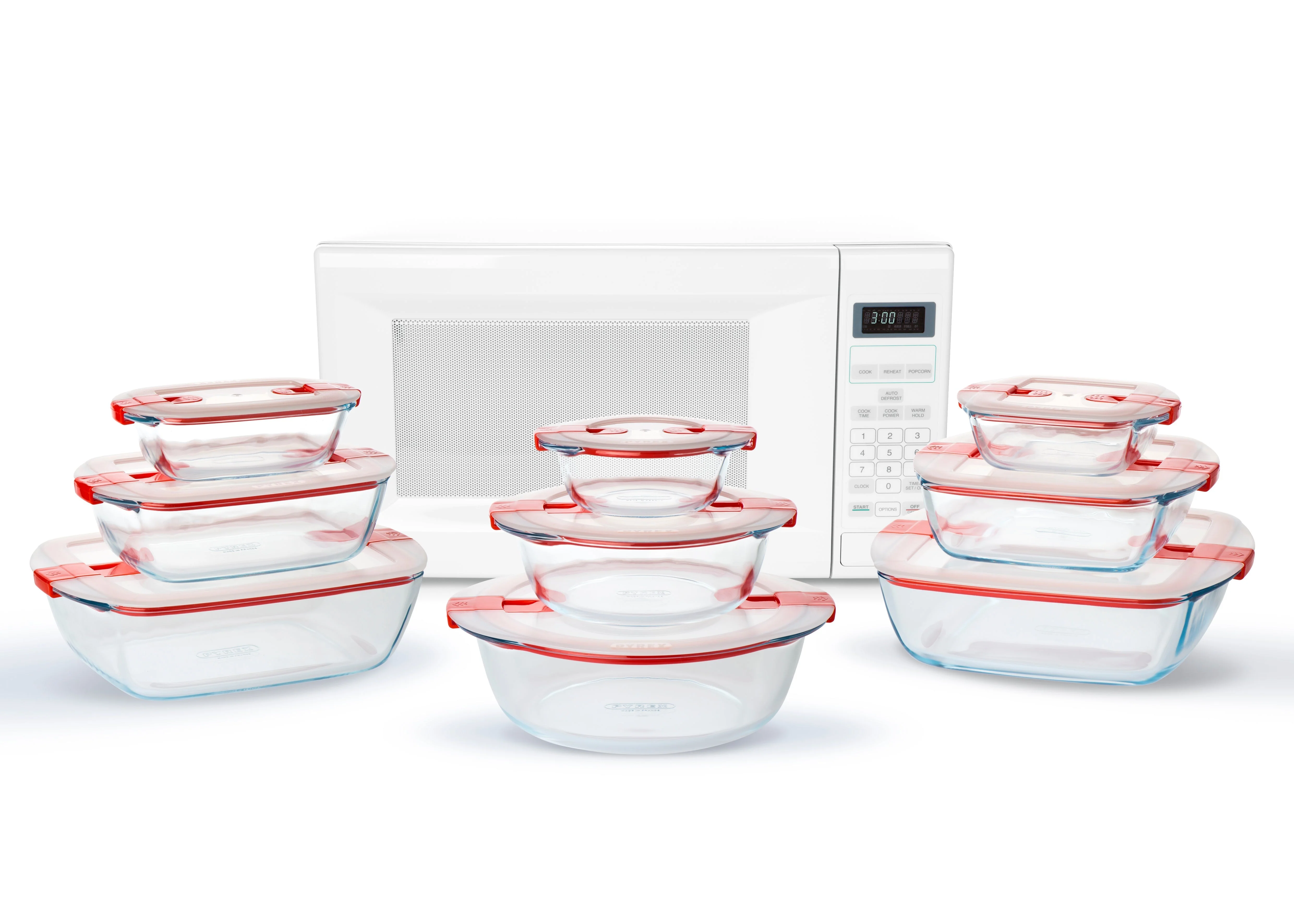 Cook&Heat - Lot de 9 plats de conservation en verre avec couvercle à valves vapeur - Image 10