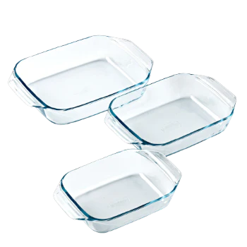 Lot de 3 plats à four rectangulaires en verre avec prise en main facile - Image 9